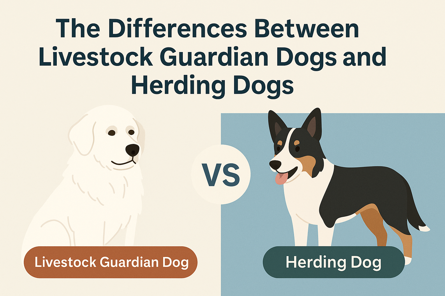 Great pyrenees and Australian cattle dog